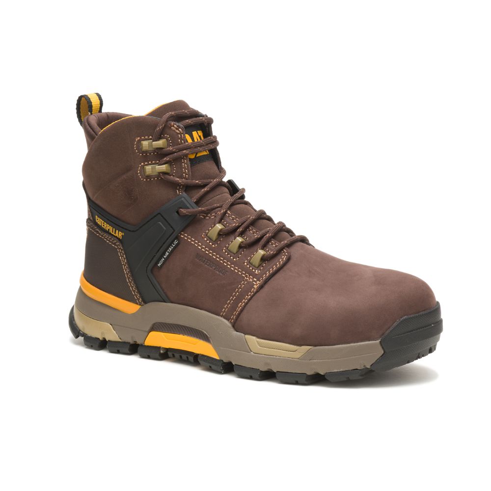 Botas De Trabajo Caterpillar CAT EDGE Impermeables Nano Puntera Hombre Cafes | MX2736KI