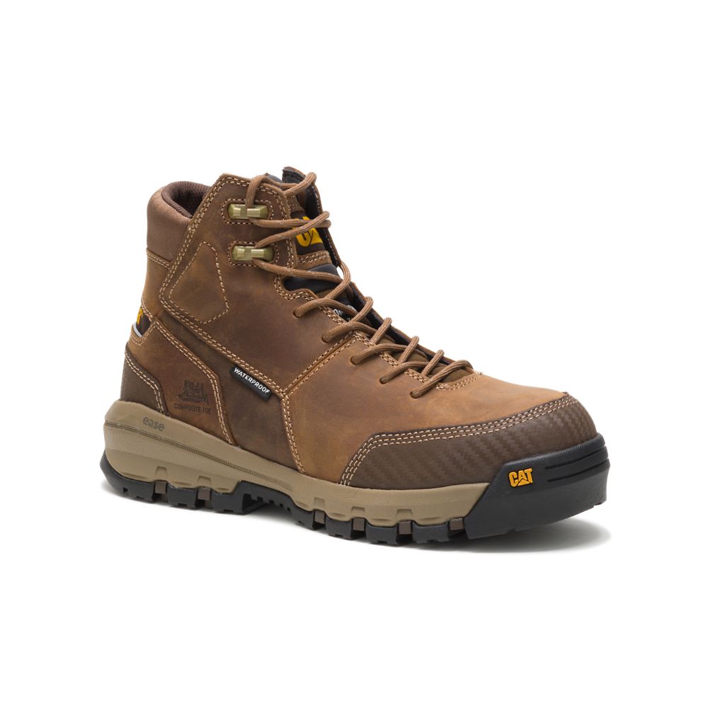 Botas De Trabajo Caterpillar Device Impermeables Composite Puntera Hombre Marrom | MX2784GL