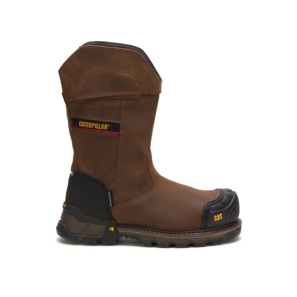 Botas De Trabajo Caterpillar Excavator XL Pull On Impermeables Composite Puntera Hombre Cafes | MX2802VD