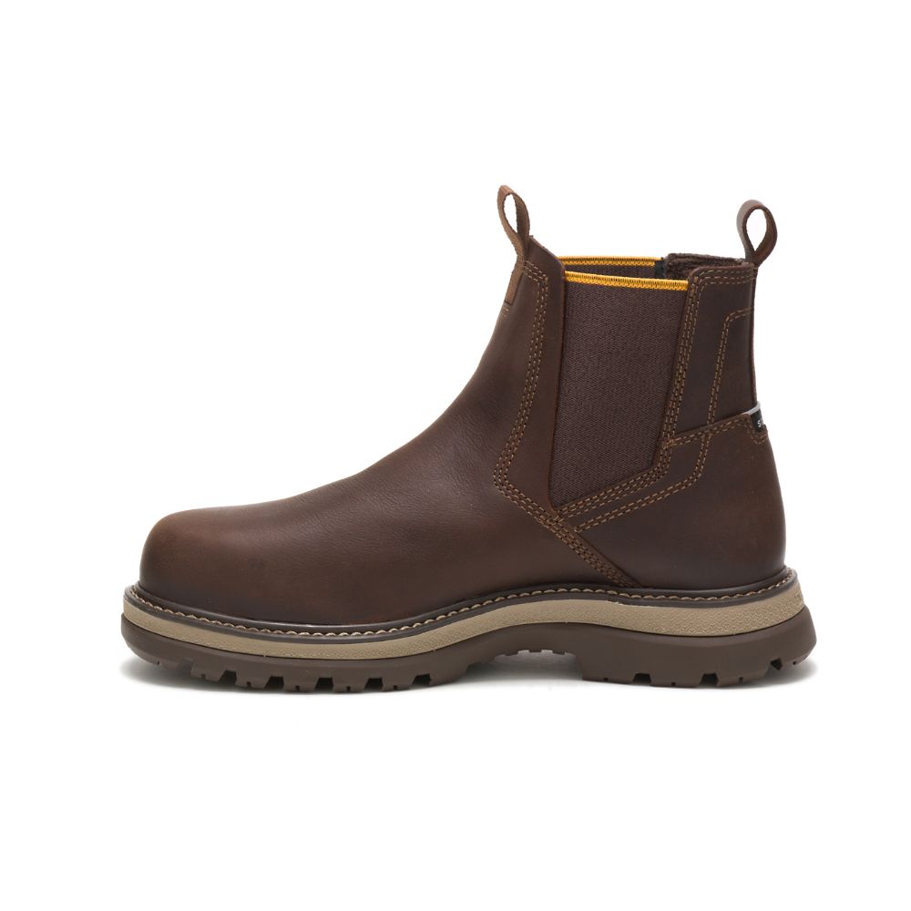 Botas De Trabajo Caterpillar Fairbanks Chelsea Steel Puntera Hombre Cafes | MX2750RW