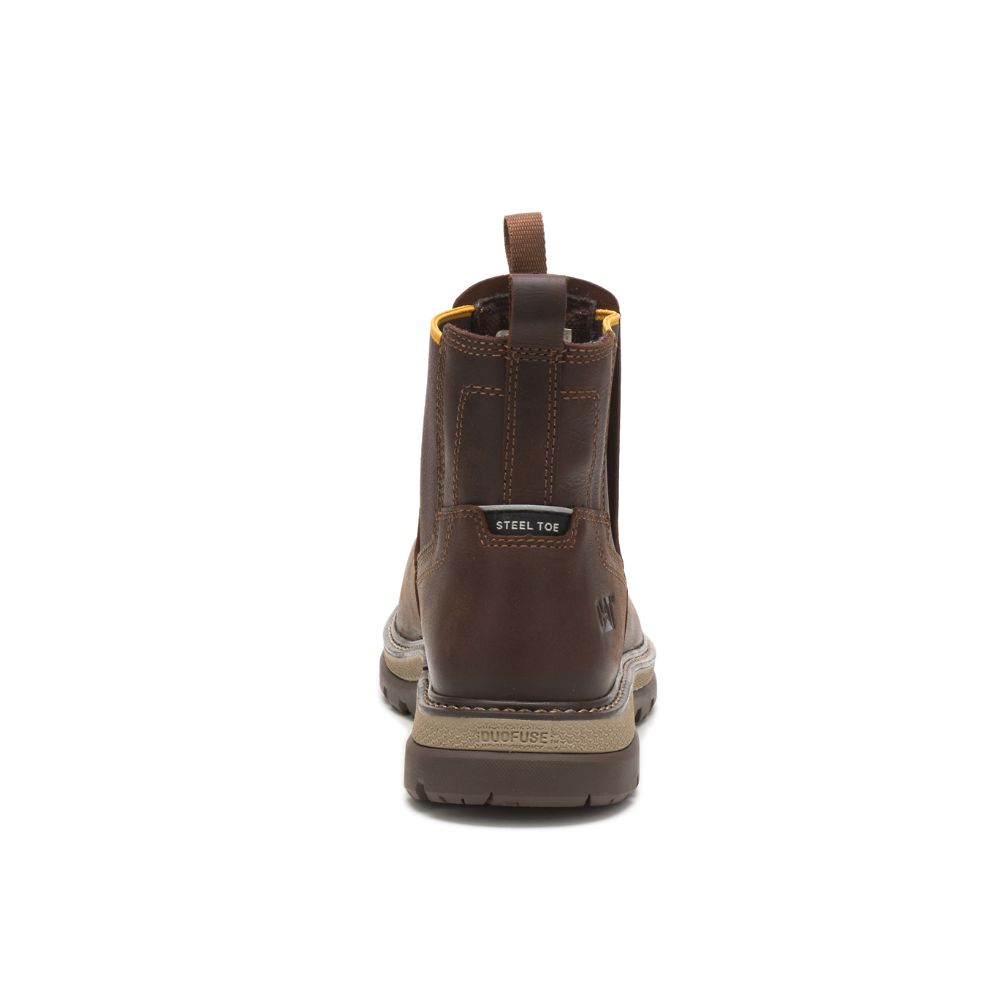 Botas De Trabajo Caterpillar Fairbanks Chelsea Steel Puntera Hombre Cafes | MX2750RW