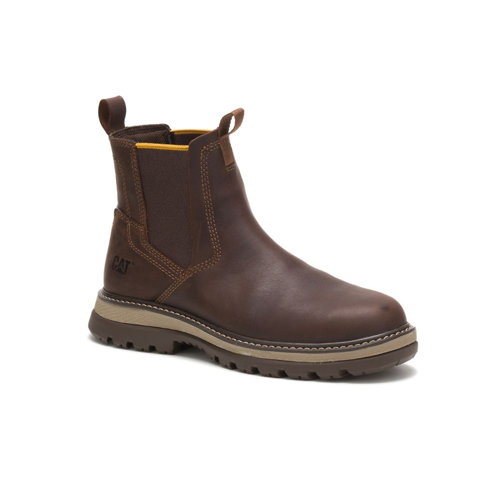 Botas De Trabajo Caterpillar Fairbanks Chelsea Hombre Cafes | MX2751EX