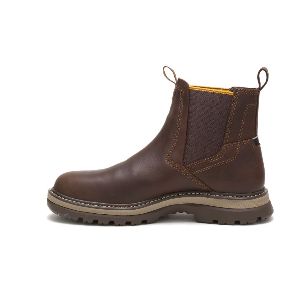 Botas De Trabajo Caterpillar Fairbanks Chelsea Hombre Cafes | MX2751EX