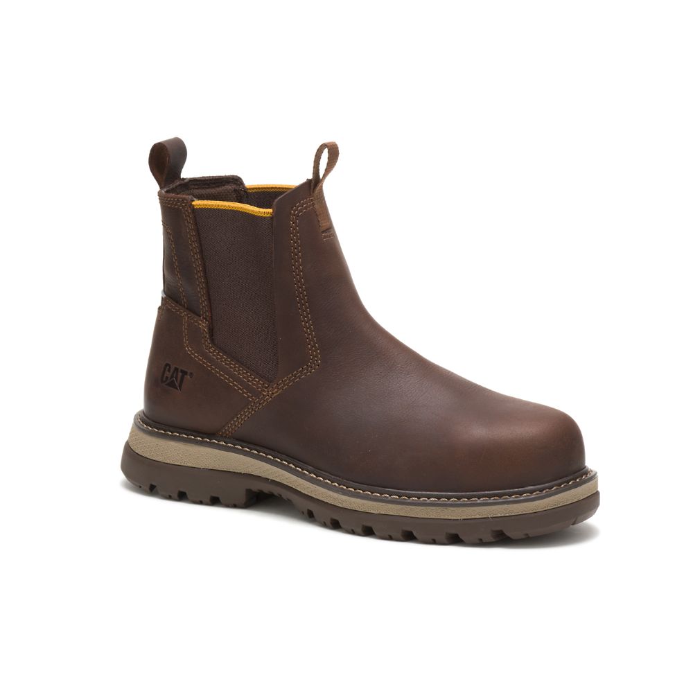 Botas De Trabajo Caterpillar Fairbanks Chelsea Steel Puntera Hombre Cafes | MX2885AP