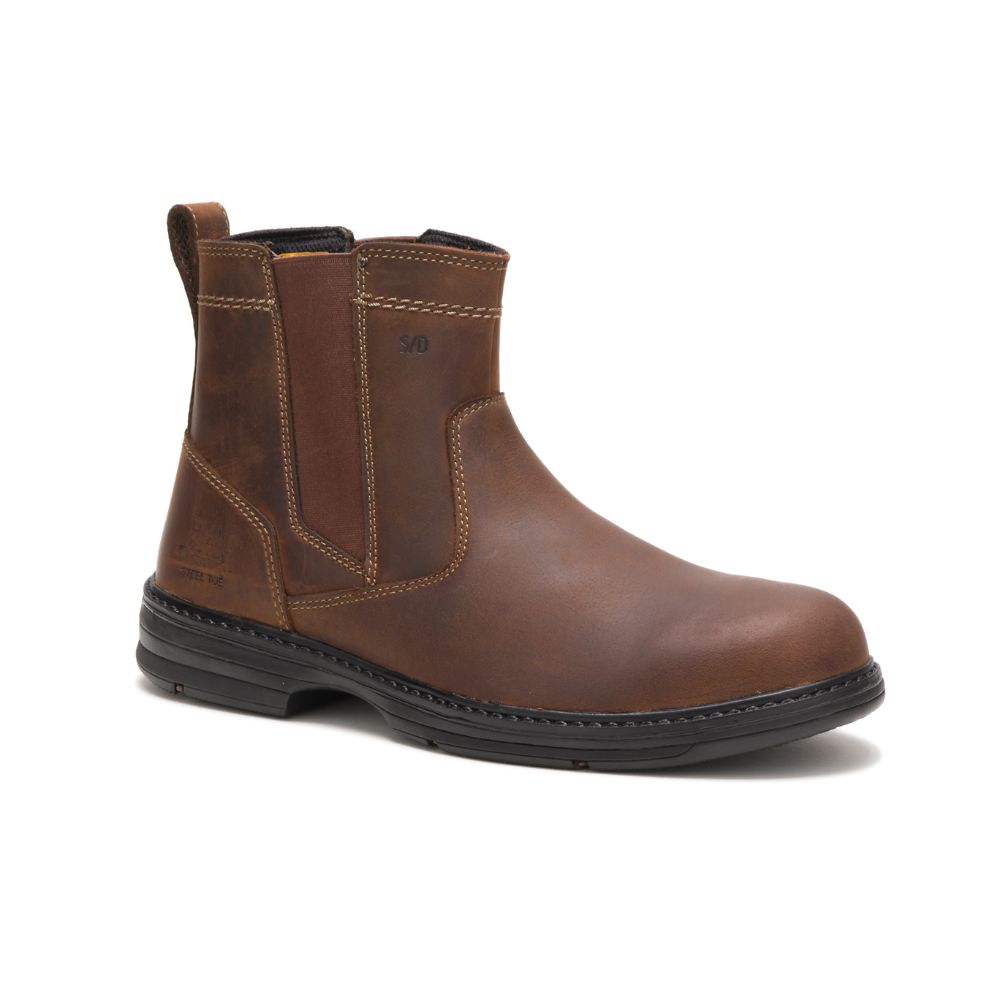 Botas De Trabajo Caterpillar Inherit Pull On Steel Puntera Hombre Marrom | MX2804XF