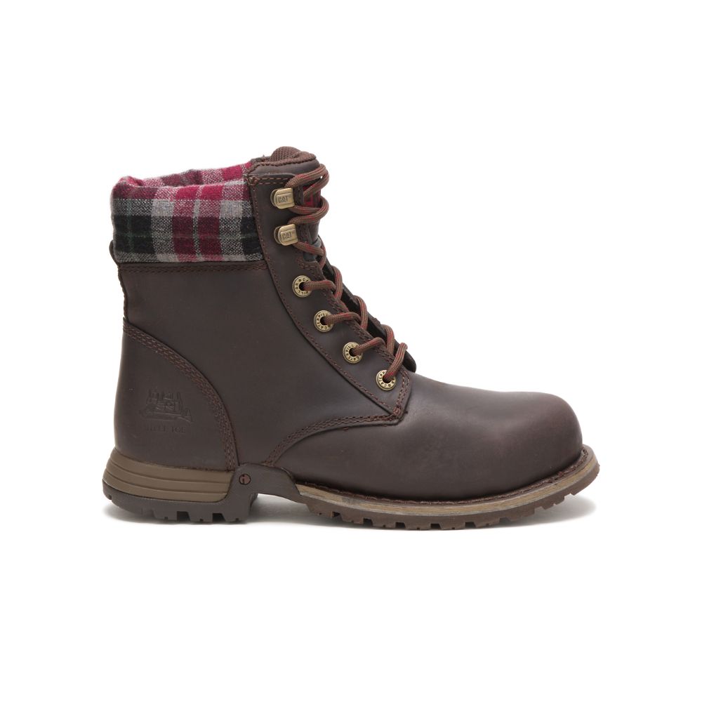 Botas De Trabajo Caterpillar Kenzie Steel Puntera Mujer Cafes | MX2507QZ