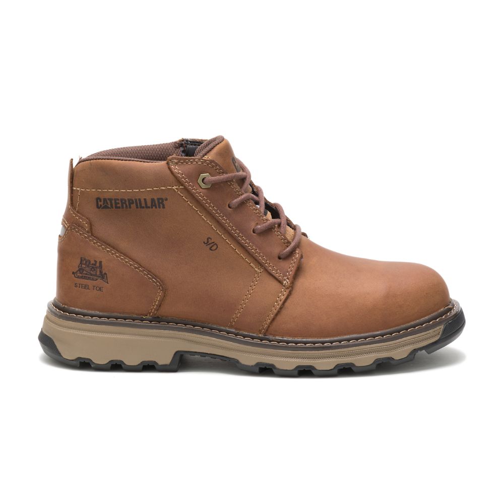 Botas De Trabajo Caterpillar Parker Steel Puntera Hombre Marrom | MX2782NB