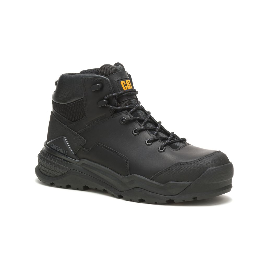 Botas De Trabajo Caterpillar Provoke Mid Impermeables Alloy Puntera Hombre Negros | MX2728MA