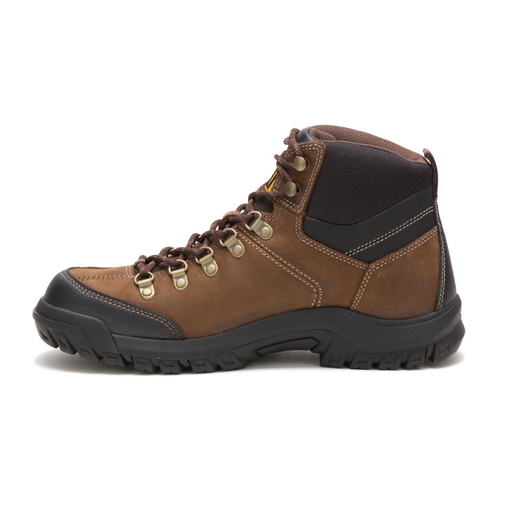 Botas De Trabajo Caterpillar Threshold Impermeables Hombre Marrom | MX2772OR