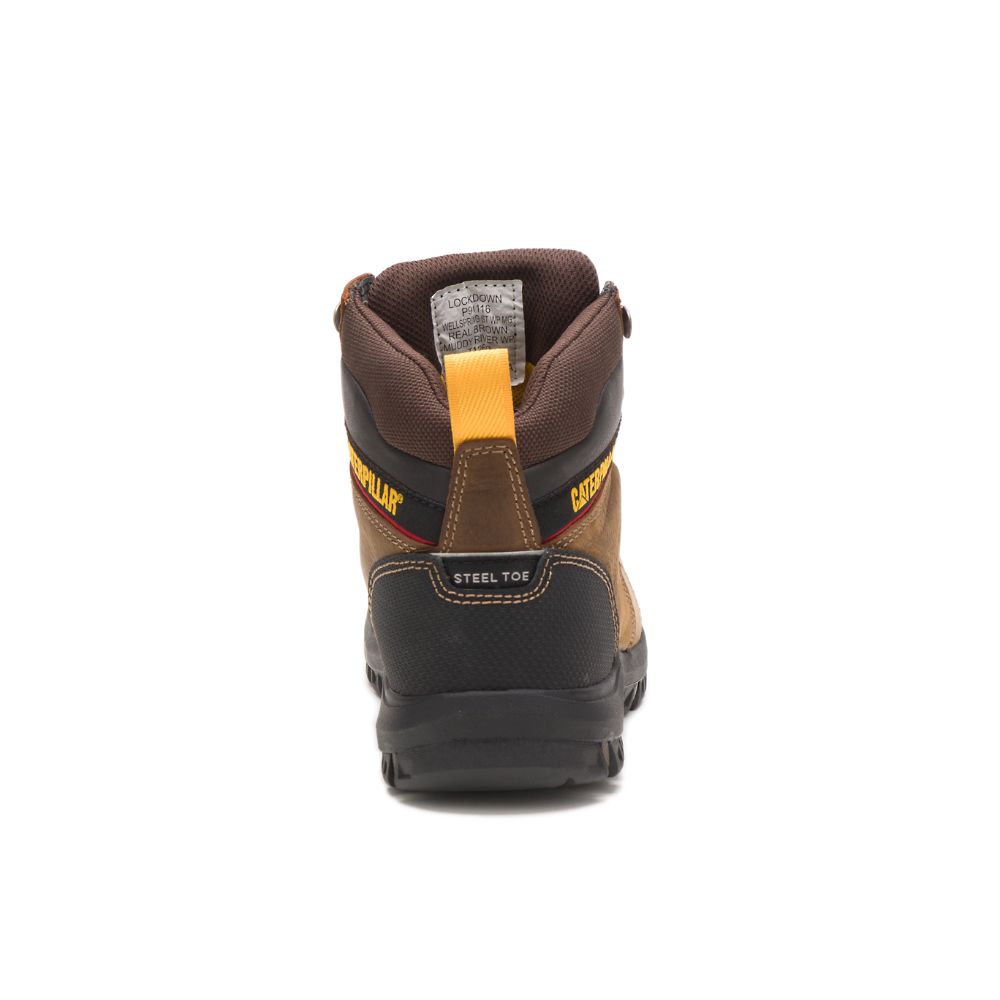 Botas De Trabajo Caterpillar Wellspring Impermeables Metatarsal Guard Steel Puntera Mujer Marrom | MX2500IS