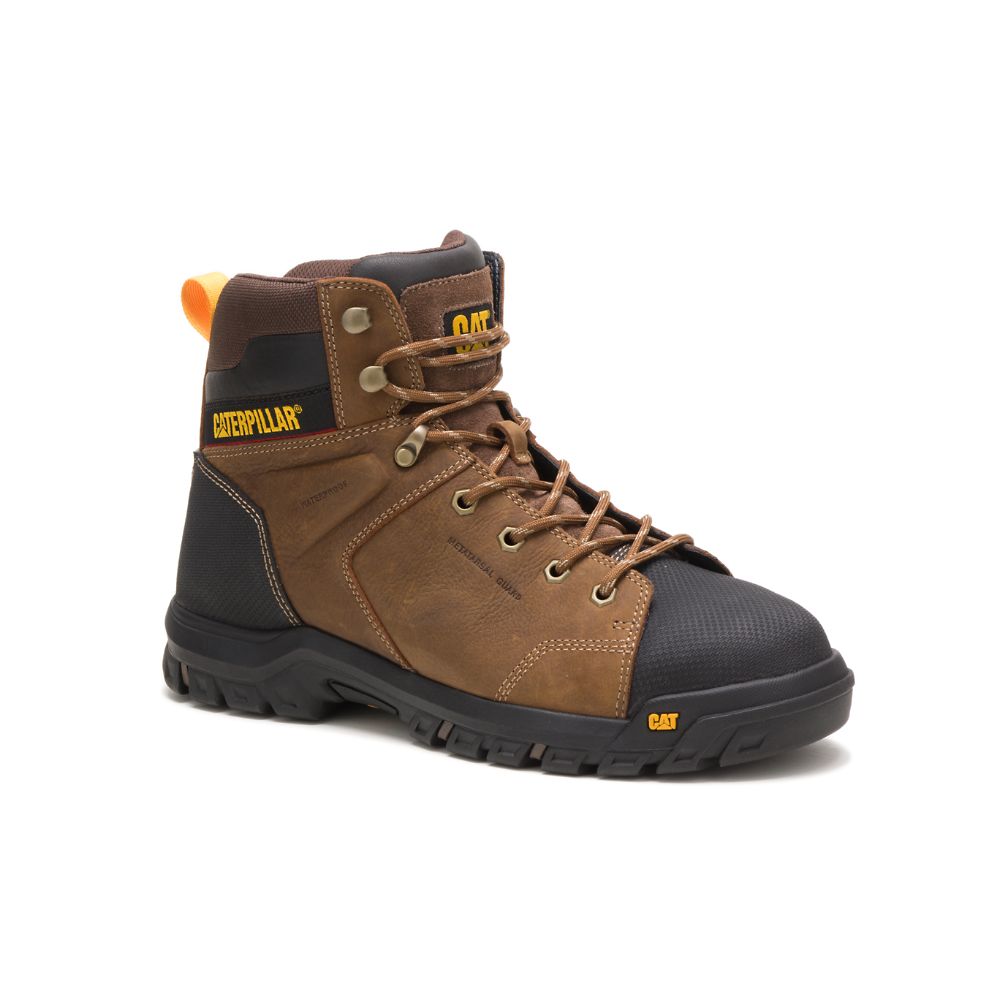 Botas De Trabajo Caterpillar Wellspring Impermeables Metatarsal Guard Steel Puntera Hombre Marrom | MX2765HK