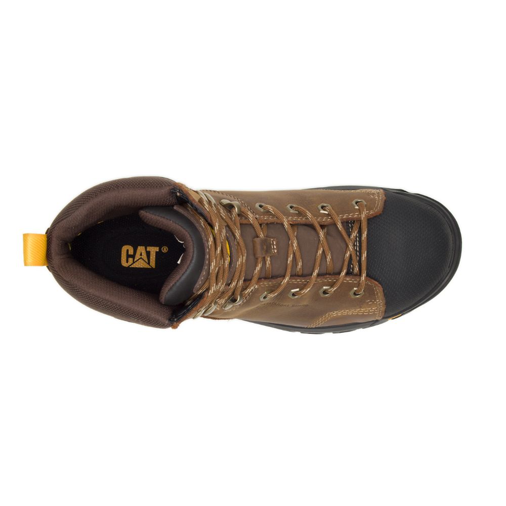 Botas De Trabajo Caterpillar Wellspring Impermeables Metatarsal Guard Steel Puntera Hombre Marrom | MX2765HK