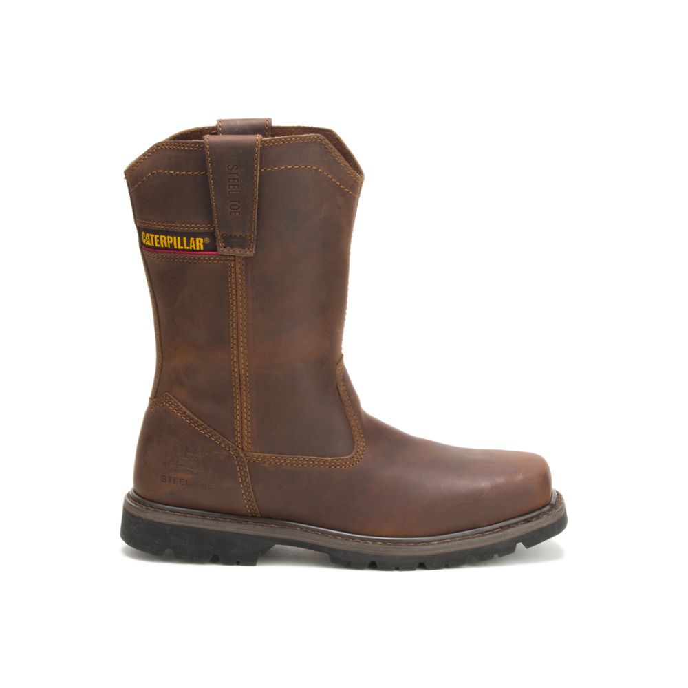 Botas De Trabajo Caterpillar Wellston Pull On Steel Puntera Hombre Cafes | MX2809HK