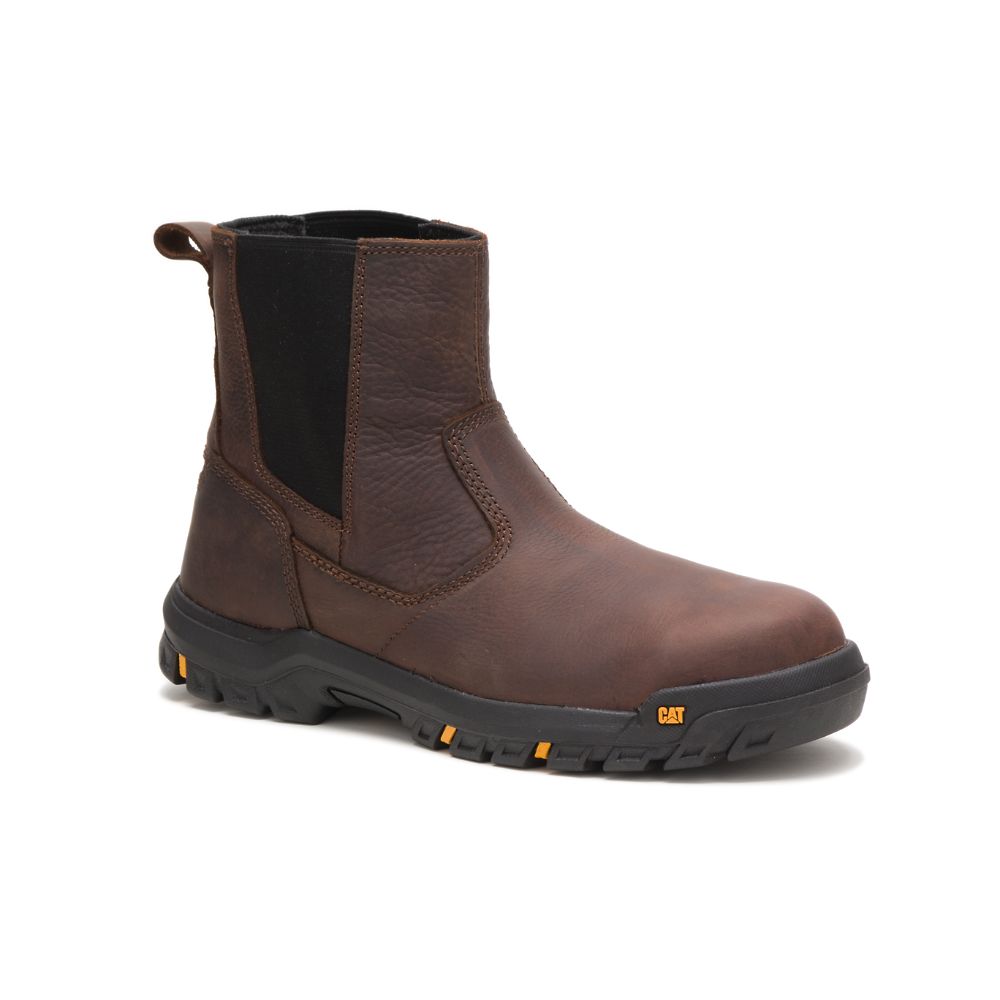 Botas De Trabajo Caterpillar Wheelbase Steel Puntera Hombre Cafes | MX2801BC