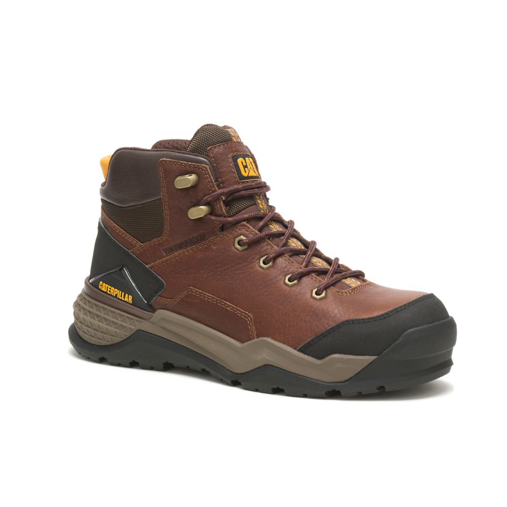 Botas Impermeables Caterpillar Provoke Mid Impermeables Alloy Puntera Hombre Cafes | MX2842PQ