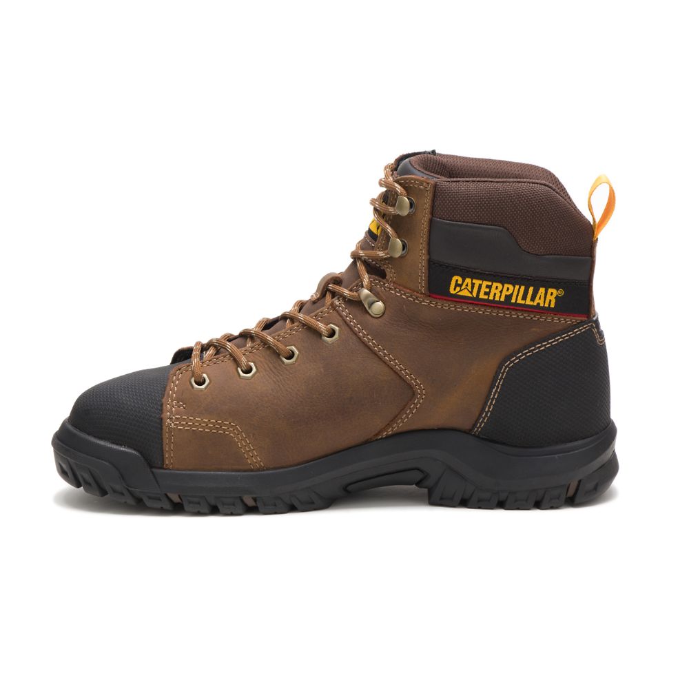 Botas Impermeables Caterpillar Wellspring Impermeables Metatarsal Guard Steel Puntera Hombre Marrom | MX2852MA