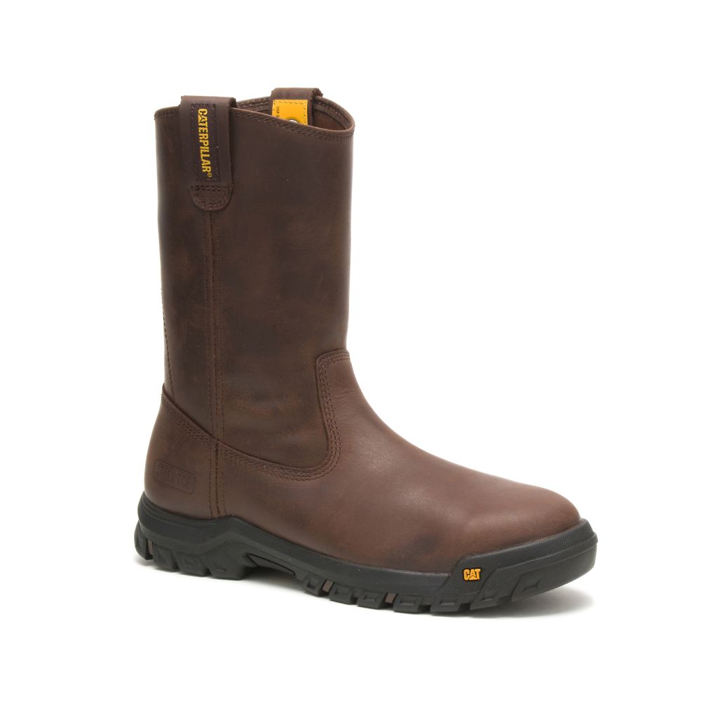 Botas Seguridad Caterpillar Drawbar Steel Puntera Hombre Cafes | MX2994MA