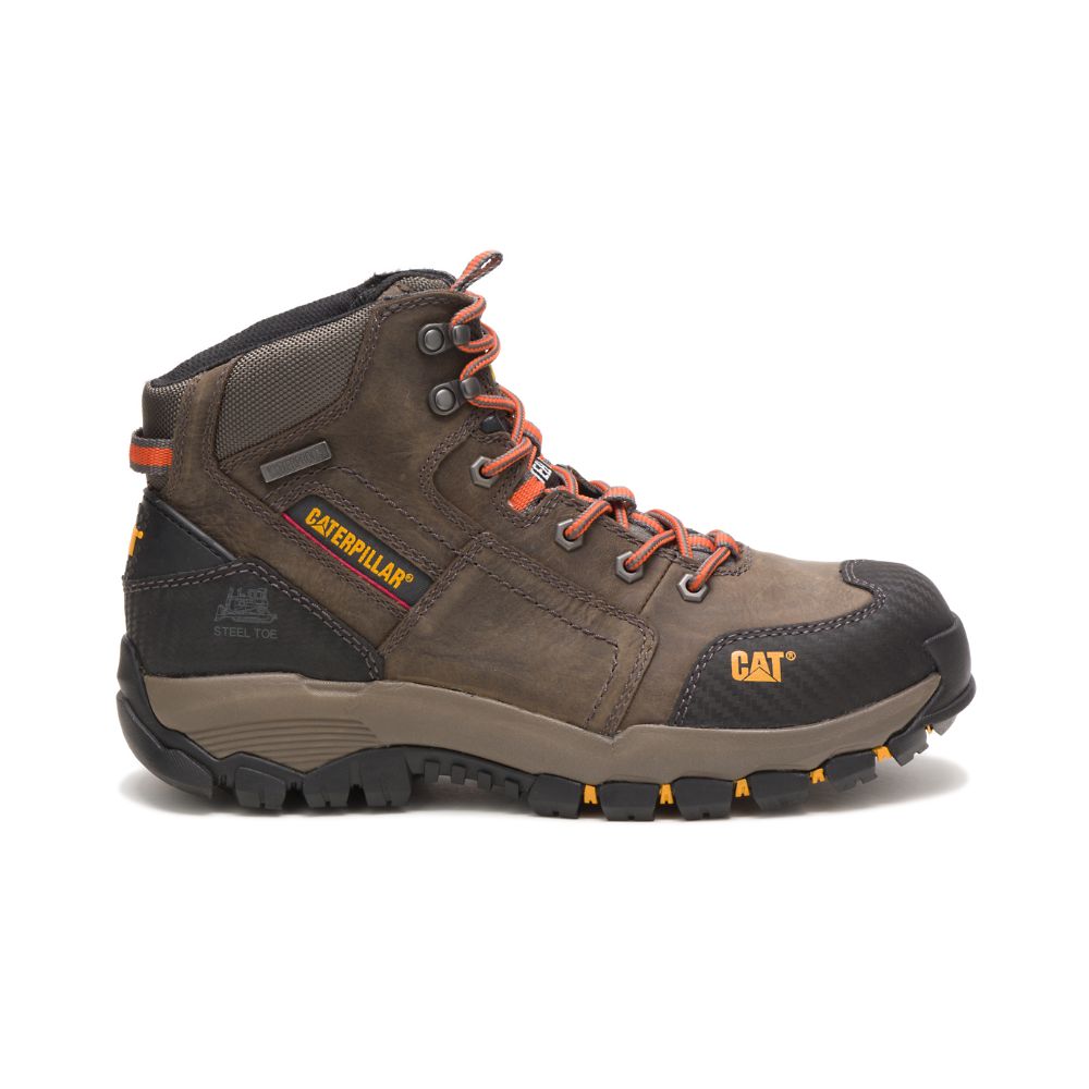 Botas Seguridad Caterpillar Navigator Mid Impermeables Steel Puntera Hombre Cafes | MX2956AP