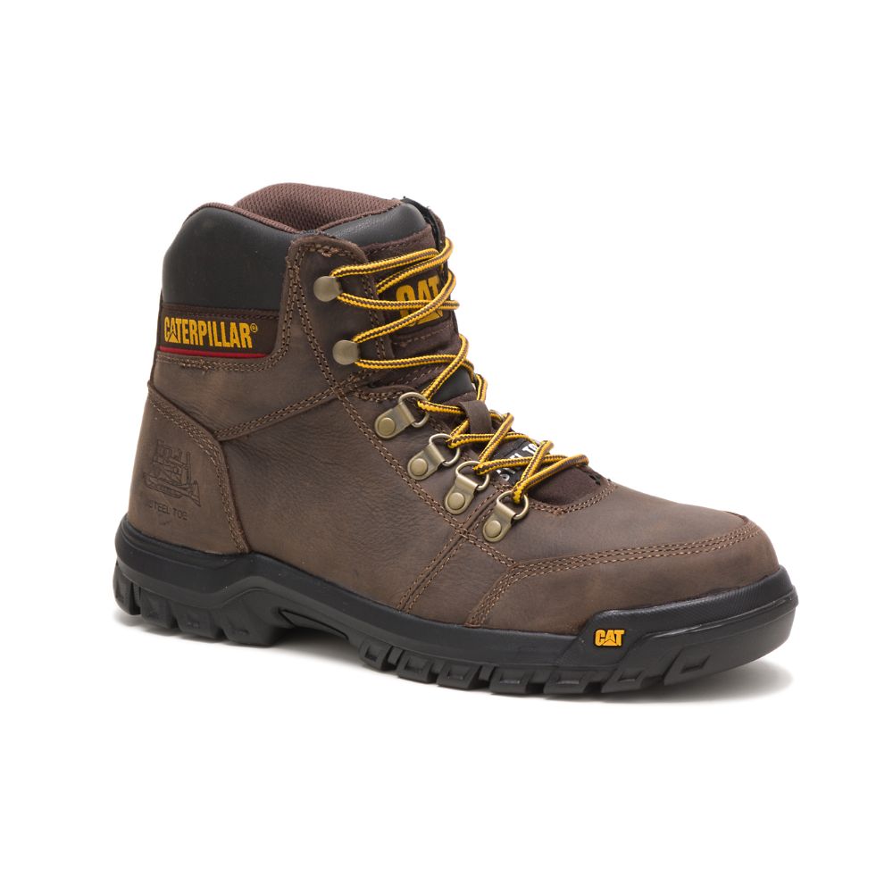 Botas Seguridad Caterpillar Outline Steel Puntera Hombre Cafes | MX2947ZG