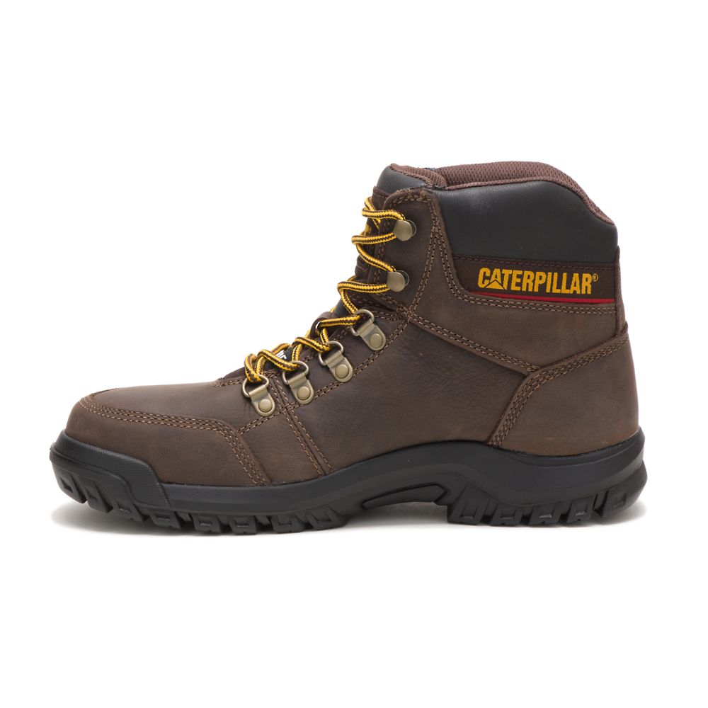 Botas Seguridad Caterpillar Outline Steel Puntera Hombre Cafes | MX2947ZG