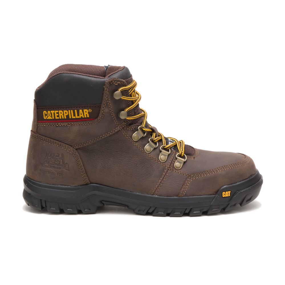 Botas Seguridad Caterpillar Outline Steel Puntera Hombre Cafes | MX2947ZG