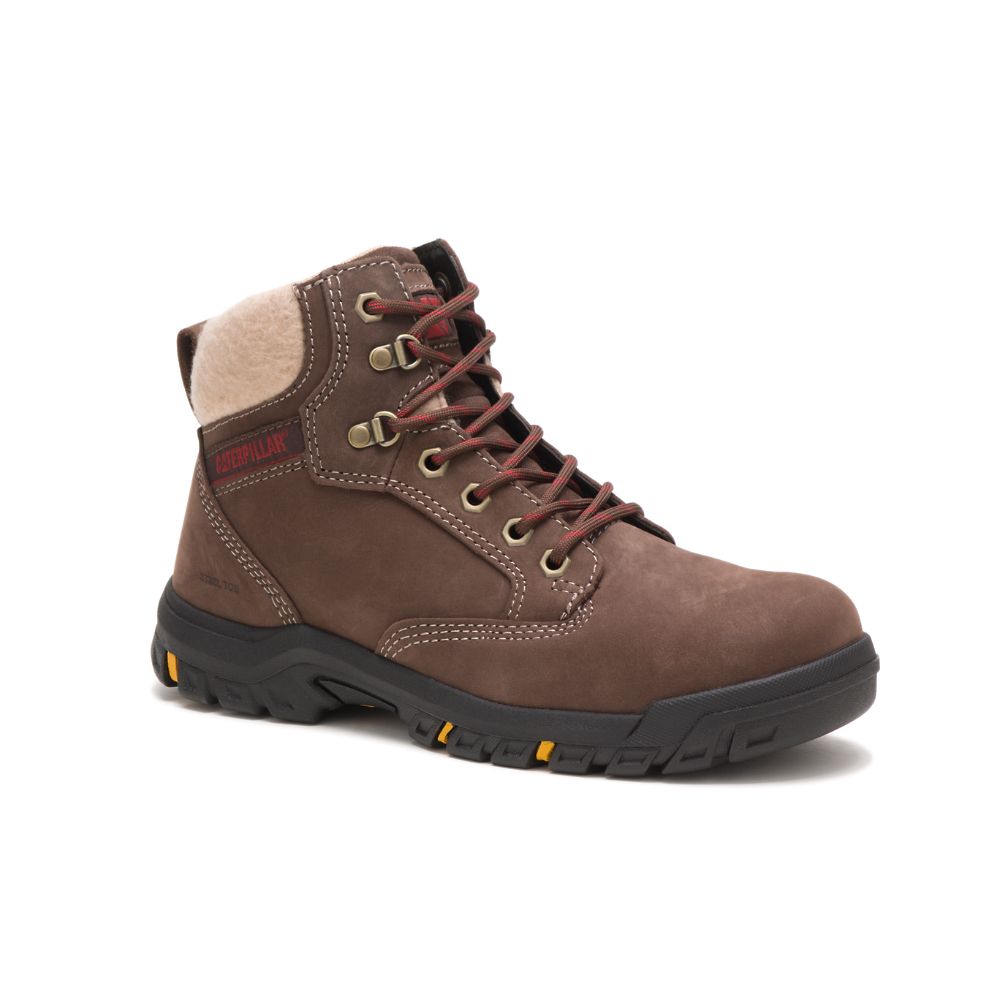 Botas Seguridad Caterpillar Tess Steel Puntera Mujer Cafes | MX2573DN