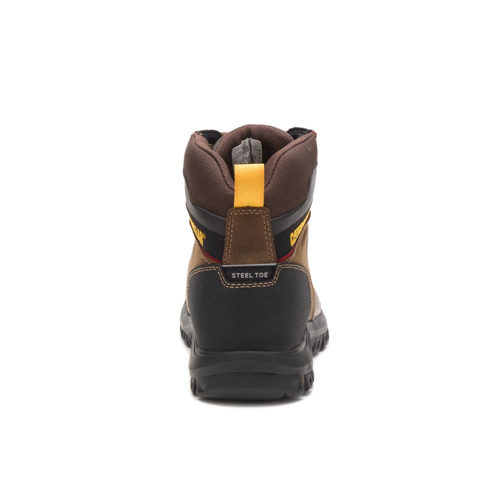 Botas Seguridad Caterpillar Wellspring Impermeables Metatarsal Guard Steel Puntera Hombre Cafes | MX2940QZ