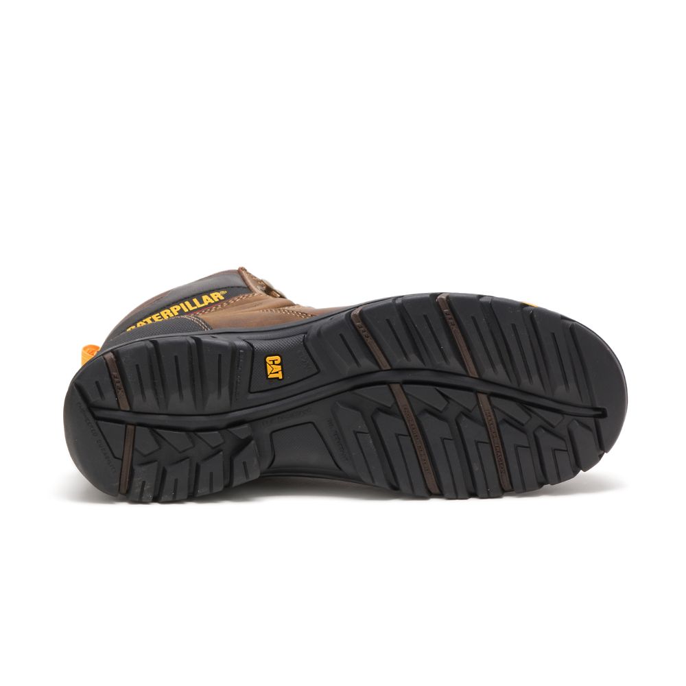 Botas Seguridad Caterpillar Wellspring Impermeables Metatarsal Guard Steel Puntera Hombre Cafes | MX2940QZ