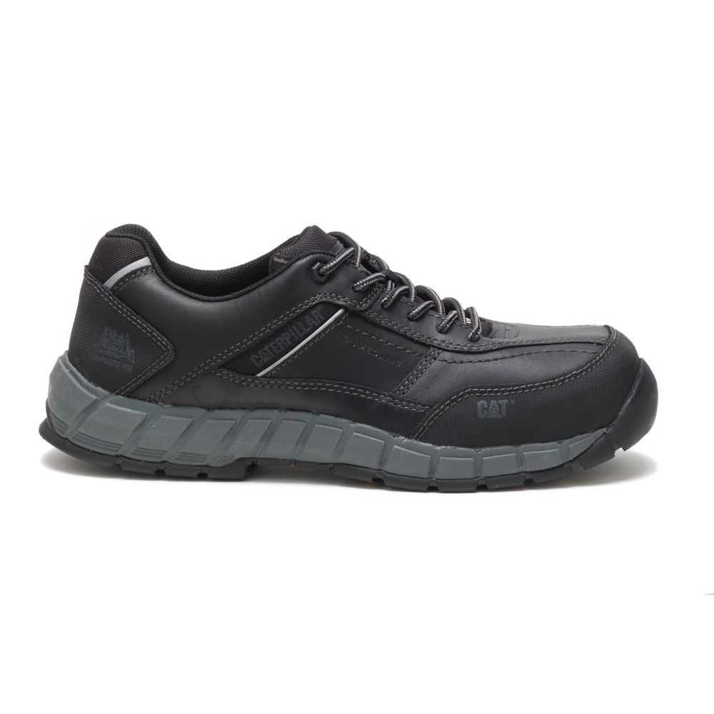 Tenis Para Caminar Caterpillar Streamline Cuero Composite Puntera Hombre Negros | MX2633YU