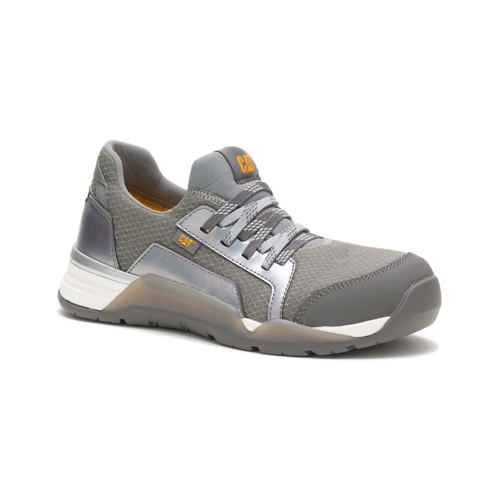 Zapatos De Trabajo Caterpillar Sprint Textil Alloy Puntera Mujer Plateados | MX2406BC