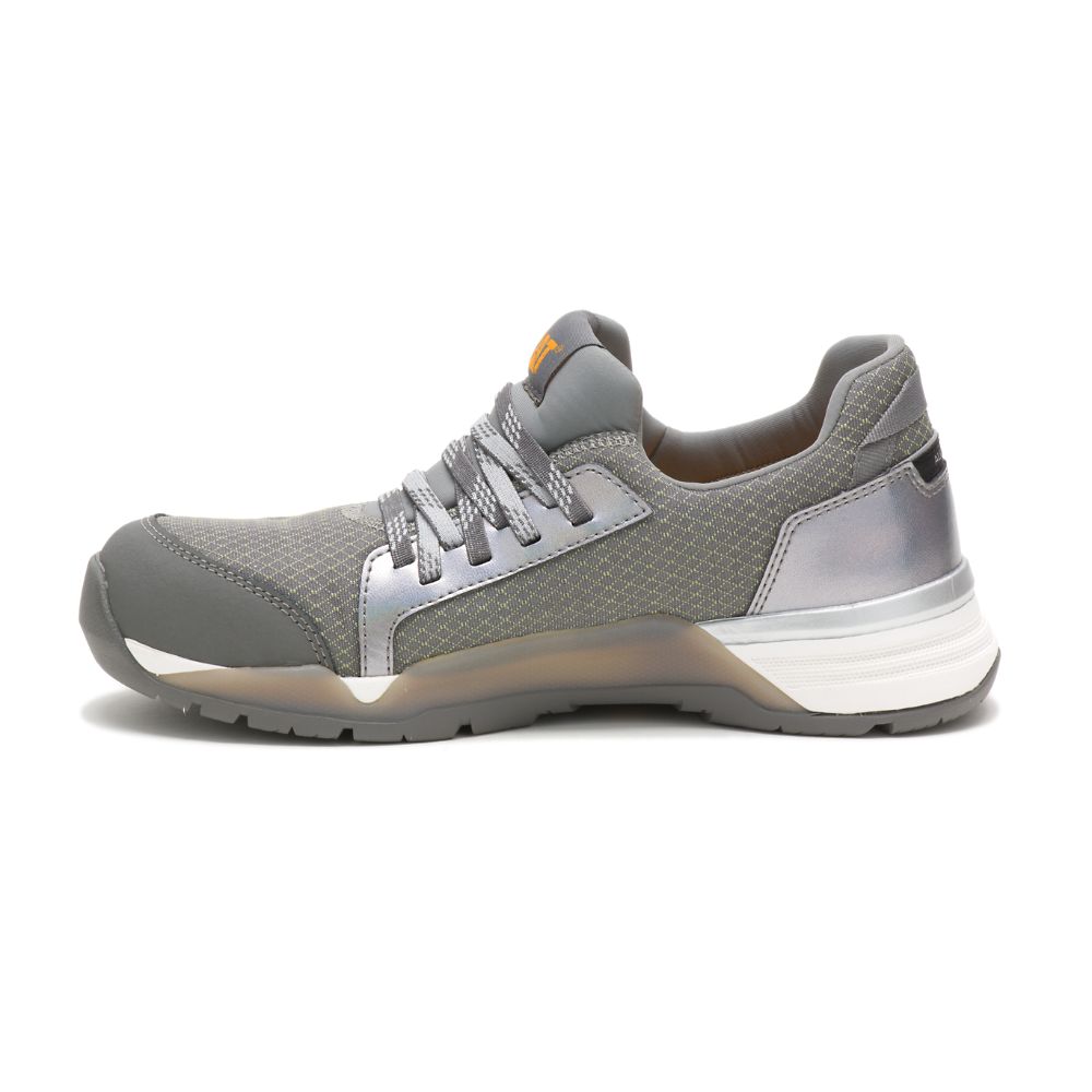 Zapatos De Trabajo Caterpillar Sprint Textil Alloy Puntera Mujer Plateados | MX2406BC