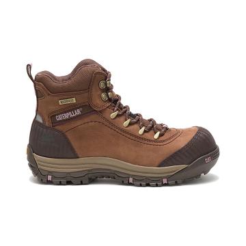 Botas De Trabajo Caterpillar Ally Impermeables Composite Puntera Mujer Marrom | MX2522SO