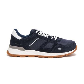 Tenis Para Caminar Caterpillar Woodward Steel Puntera Hombre Azules | MX2630OR